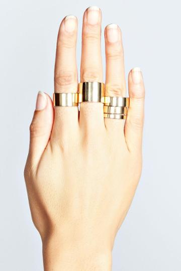 Boohoo Aimee Chunky Ring Stack - Gold
