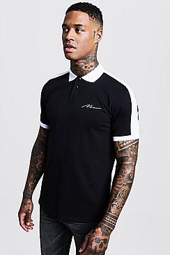 Boohoo Man Signature Contrast Panel Polo