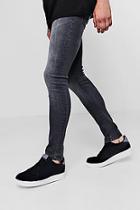 Boohoo Super Skinny Denim Jeans In Charcoal