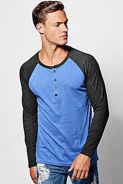 Boohoo Long Sleeve Contrast Raglan T-shirt