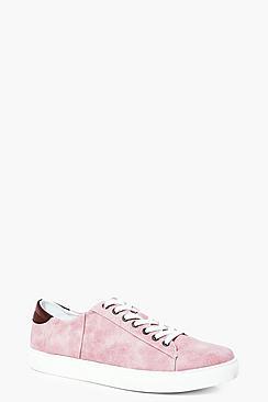 Boohoo Washed Pu Trainer