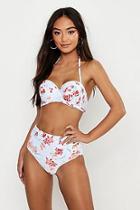 Boohoo Petite Pastel Floral High Waist Bikini