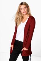 Boohoo Erin Two Pocket Kimono Wine