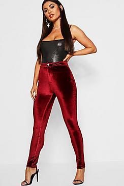 Boohoo Lara Stretch Velvet Disco Jean