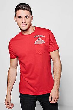 Boohoo Christmas Turkey Pocket T-shirt