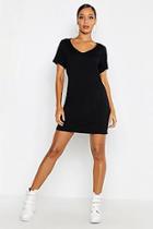 Boohoo V Neck Short Sleeve T-shirt Dress