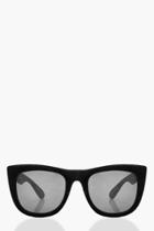 Boohoo Rosie Velvet Frame Wayfarer Sunglasses Black