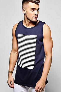 Boohoo Longline Stripe Print Vest