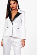 Boohoo Heather Boutique Tailored Tux Suit Jacket