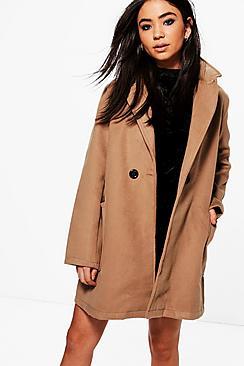 Boohoo Bella Double Breasted Boyfriend Coat