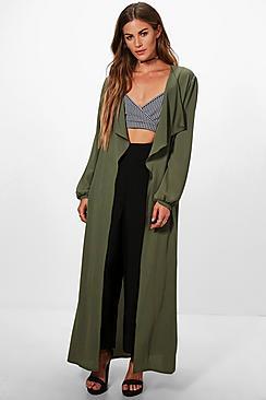 Boohoo Heather Waterfall Duster