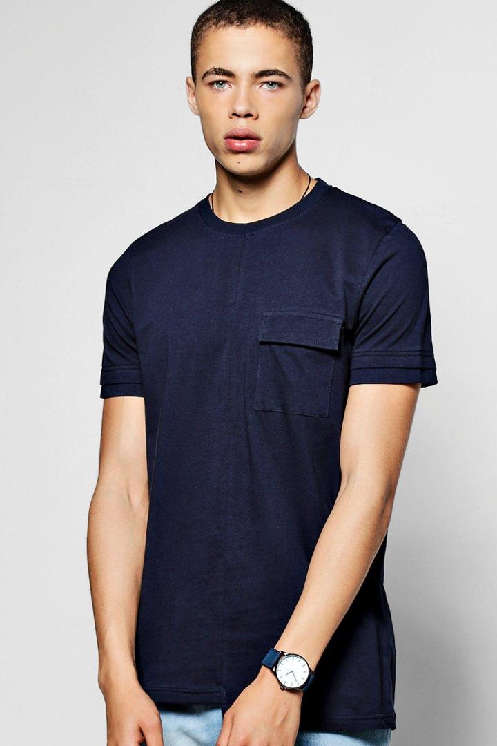 Boohoo Skater Pocket T-shirt Navy