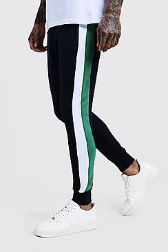 Boohoo Slim Fit Side Panel Jersey Joggers