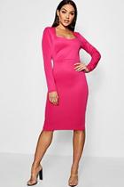 Boohoo Sweet Heart Neck Midi Dress