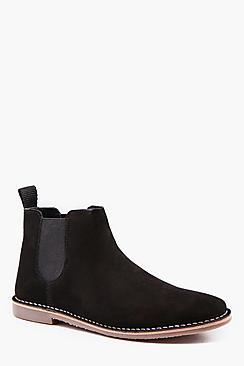 Boohoo Suede Gum Sole Chelsea Boot