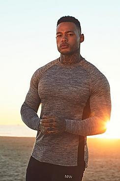 Boohoo Active Long Sleeve Raglan Step Hem Gym T-shirt