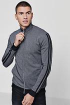 Boohoo Textured Bomber With Stripe Detail