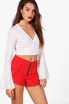 Boohoo Lianne O Ring Zip Lace Short