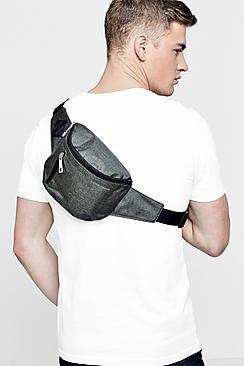 Boohoo Textured Double Pocket Bum Bag