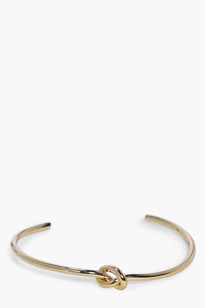 Boohoo Heidi Skinny Knot Bangle Gold