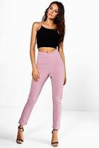 Boohoo Naia Wrap Waist Stretch Crepe Skinny Trousers