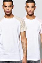 Boohoo 2 Pack Short Sleeve Raglan T Shirts Multi