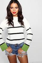 Boohoo Katie Contrast Cuff Stripe Jumper