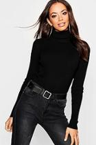 Boohoo Ribbed Turtle Neck Knitted Jumper