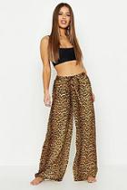 Boohoo Petite Leopard Print Beach Trouser