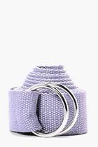 Boohoo Grey Xl Canvas Ring Fasten Belt