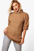 Boohoo Kirstie Roll Neck Tunic Jumper