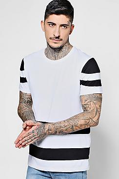 Boohoo Colour Block Stripe Crew Neck T-shirt