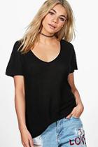 Boohoo Nicky Viscose Rib Basic T-shirt