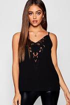 Boohoo Plunge Lace Mesh Insert Cami