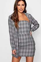 Boohoo Petite Lisa Woven Bodycon & Blazer Co-ord