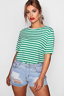 Boohoo Plus Stripe Basic Jersey T-shirt