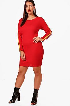 Boohoo Plus Alana Rib Trim Bodycon Dress