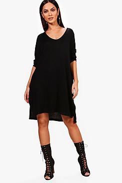 Boohoo Saskia V Neck Knitted Dress