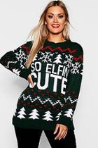 Boohoo Plus So Elfin Cute Christmas Jumper