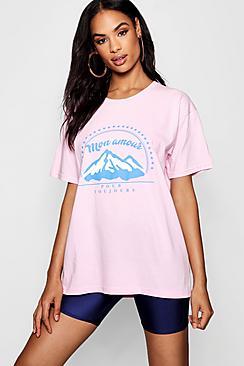 Boohoo Tall Mon Amour Placement T-shirt