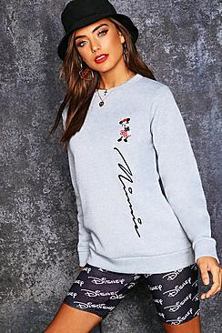Boohoo Minnie Script Crew Neck Sweater