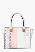 Boohoo Bella Multi Panel Structured Day Bag Grey