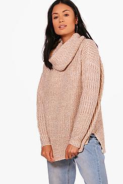 Boohoo Joanna Loose Fit Cowl Neck Jumper