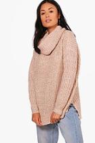 Boohoo Joanna Loose Fit Cowl Neck Jumper