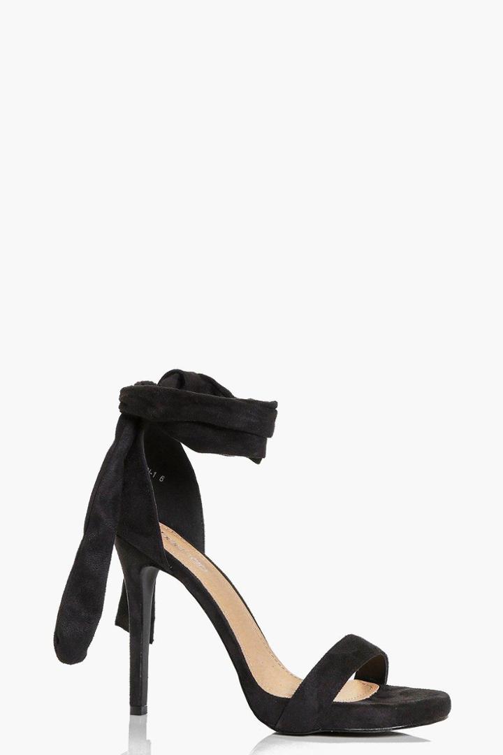 Boohoo Emilia Wrap Strap Two Part Sandal Black
