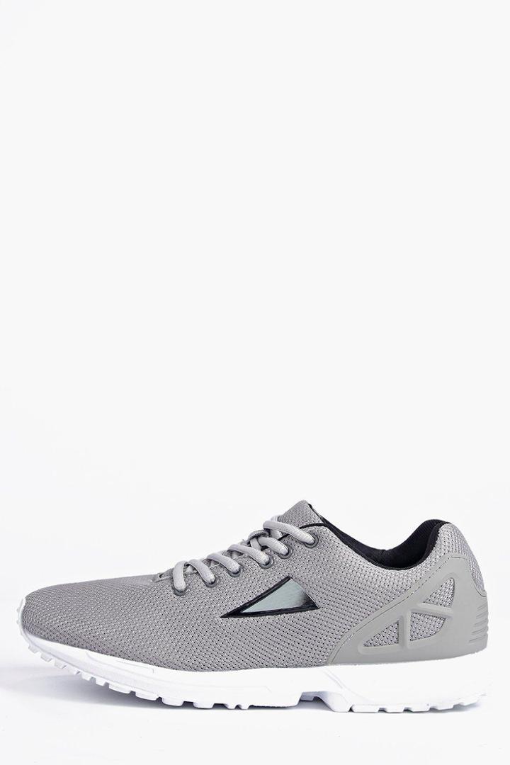 Boohoo Lace Up Running Trainers Grey