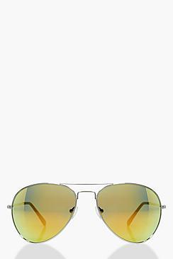 Boohoo Isabel Mirrored Aviator Fashion Glasses