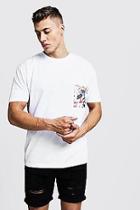 Boohoo Loose Fit Crew Neck T-shirt With Pocket Print
