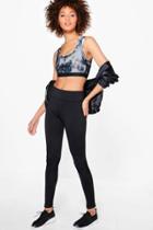 Boohoo Layla Fit Mesh Panel Running Leggings Black