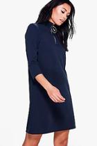 Boohoo Nina Tailored Zip Detail Swing Dress